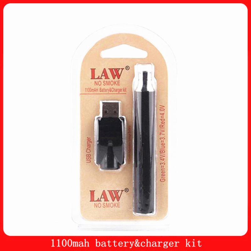 LAW Preheating Battery Vape Pen 1100mah Charger Kit Variable Voltage Preheat Battery 510 Thread Battery Starter Kits E Cigarettes
LAW Preheating Battery Vape Pen 1100mah Charger Kit Variable Voltage Preheat Battery 510 Thread Battery Starter Kits E Cigarettes