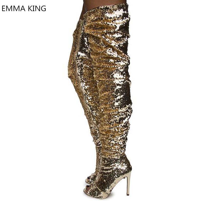 EMMA KING Peep-toe boots Bling bling fashion stilettos thin high heels 12CM dancing heels for performance party size 35-43, Gold
EMMA KING Peep-toe boots Bling bling fashion stilettos thin high heels 12CM dancing heels for performance party size 35-43, Gold