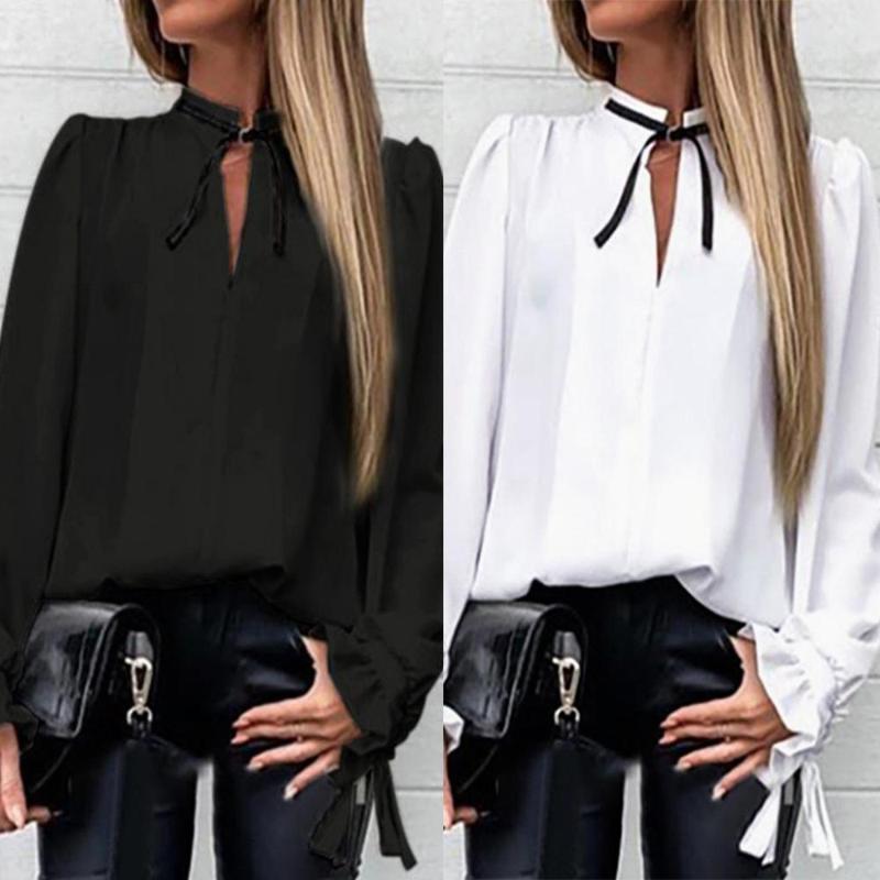 Women Autumn Fashion Korean V-Neck Solid Ruffles Cuff Tied Neck Shirt Long Sleeve T-Shirts Casual Elegant Office Lady Tops, Black
Women Autumn Fashion Korean V-Neck Solid Ruffles Cuff Tied Neck Shirt Long Sleeve T-Shirts Casual Elegant Office Lady Tops, Black
