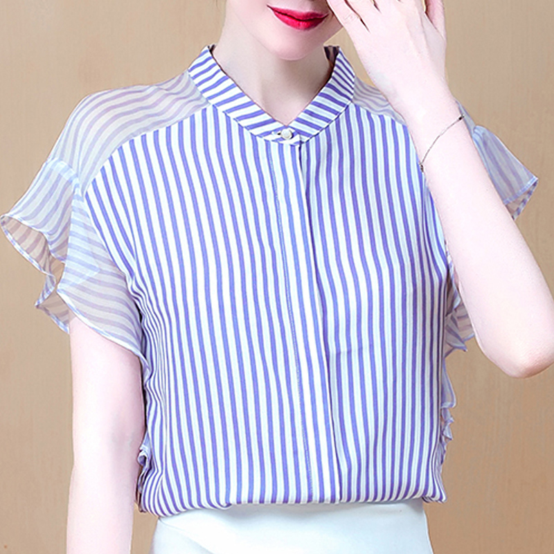 blusas mujer de moda 2020 blouse women striped chiffon blouse shirt women tops short sleeve blouses shirts top blusa D351
blusas mujer de moda 2020 blouse women striped chiffon blouse shirt women tops short sleeve blouses shirts top blusa D351
