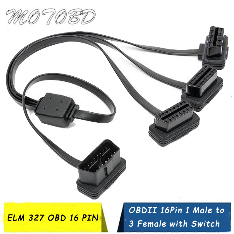 Switch Diagnostic Adapter OBD2 Car Tools OBD 2 Splitter Extension 1 to 3 Y Cable Male Three Port To Female for elm327
Switch Diagnostic Adapter OBD2 Car Tools OBD 2 Splitter Extension 1 to 3 Y Cable Male Three Port To Female for elm327