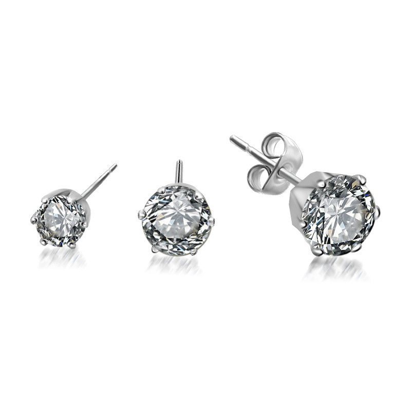 3 Size / Set Stainless Steel Round Clear Cubic Zirconia Stud Earrings for Women & Men's Ear Piercing 3mm 4mm 5mm
3 Size / Set Stainless Steel Round Clear Cubic Zirconia Stud Earrings for Women & Men's Ear Piercing 3mm 4mm 5mm