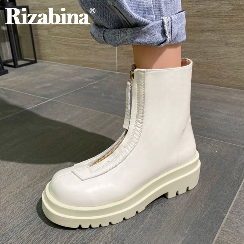 Rizabina Real Leather Woman Ankle Boots Fashion Platform High Heel Winter Shoes Woman Warm Zipper Short Boot Footwear Size 34-39, Black
Rizabina Real Leather Woman Ankle Boots Fashion Platform High Heel Winter Shoes Woman Warm Zipper Short Boot Footwear Size 34-39, Black