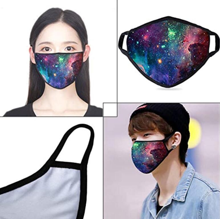 Shark face mask adults teen prints starry sky mouth covers anti dust windproof
