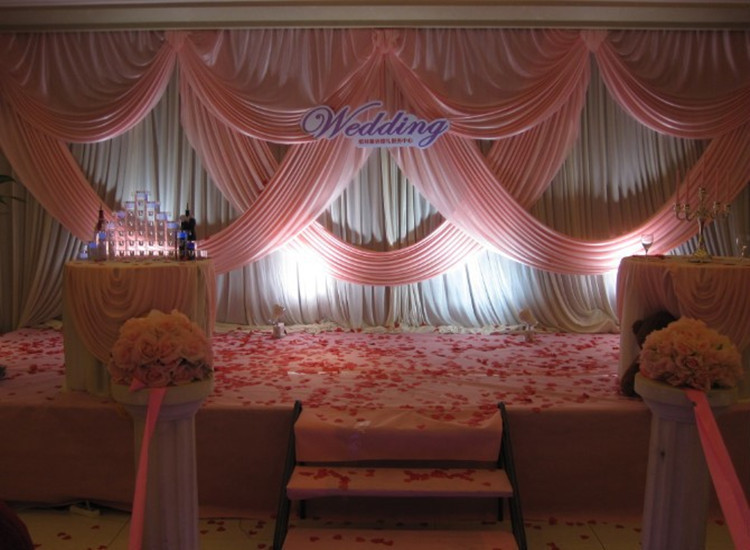 Romantic Wedding Backdrop with Beatiful Swag Wedding drape and curtain decoration 
Romantic Wedding Backdrop with Beatiful Swag Wedding drape and curtain decoration