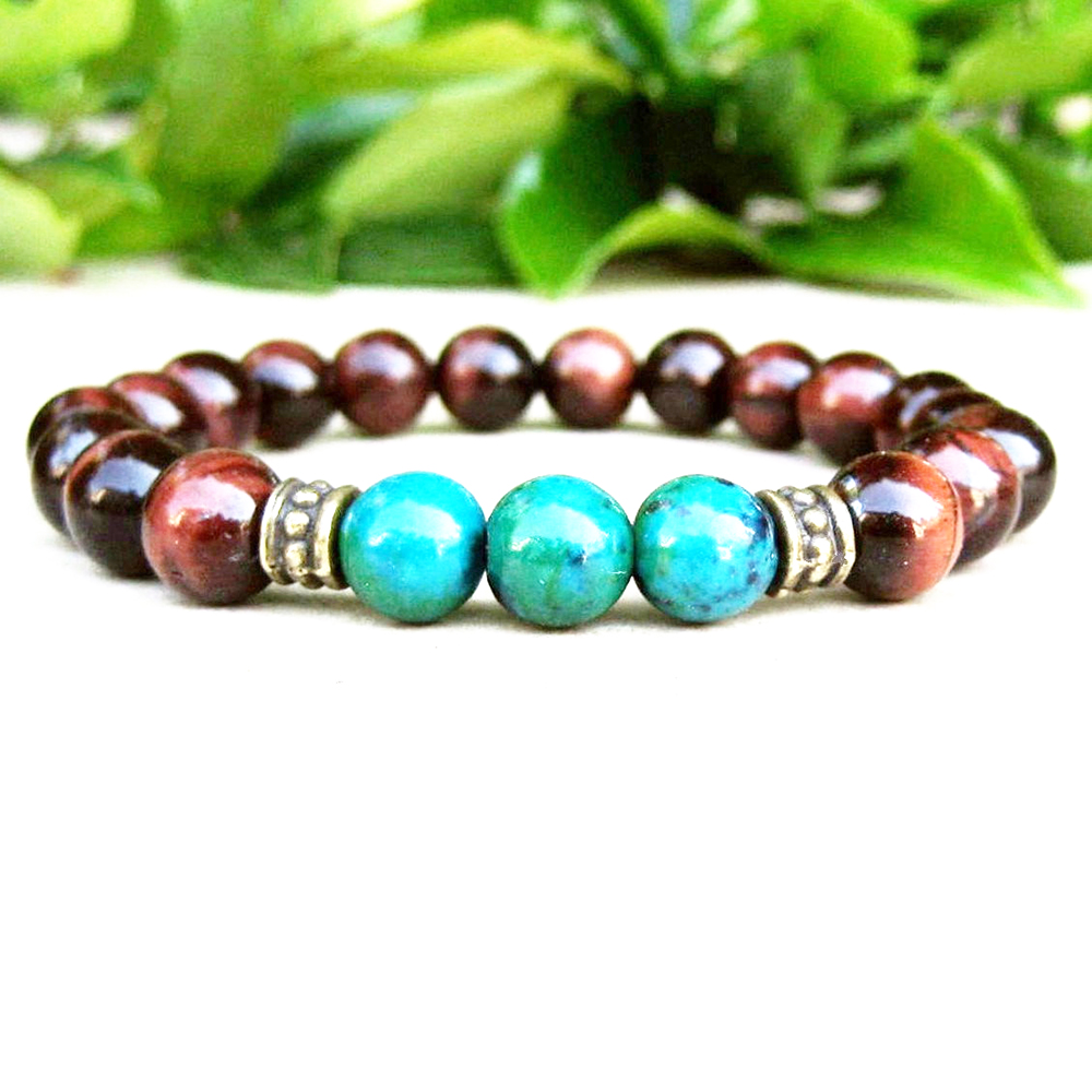MG0736 Mens A Grade Red Tiger's Eye & Chrysocolla Bracelet Fertility Spiritual Bracelet Energy Yoga Prayer Mala Bracelet, Black
MG0736 Mens A Grade Red Tiger's Eye & Chrysocolla Bracelet Fertility Spiritual Bracelet Energy Yoga Prayer Mala Bracelet, Black