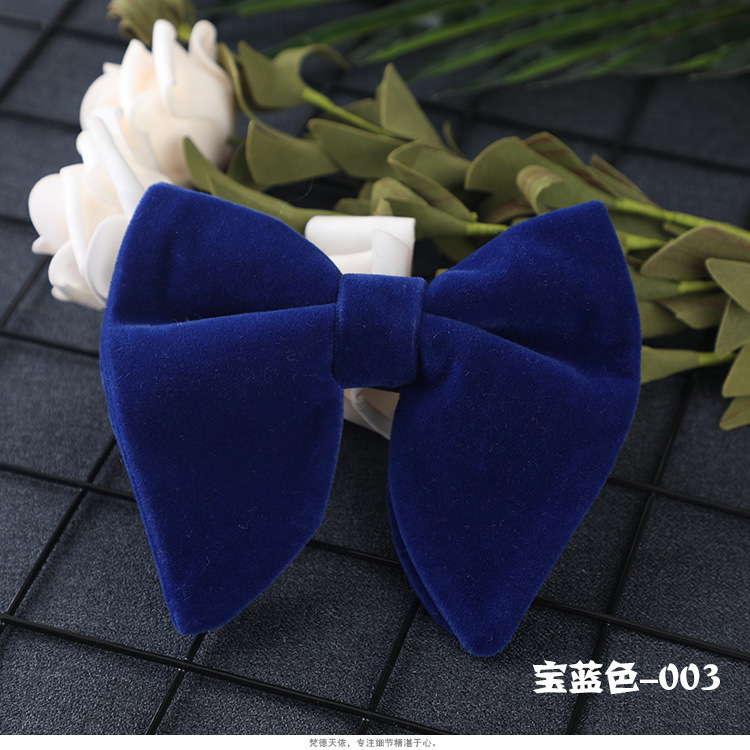 Bow Tie Gold Velvet Bow Tie Men and Women Bow Tie Plush Velvet Large Sharp Angle Trendy cravat