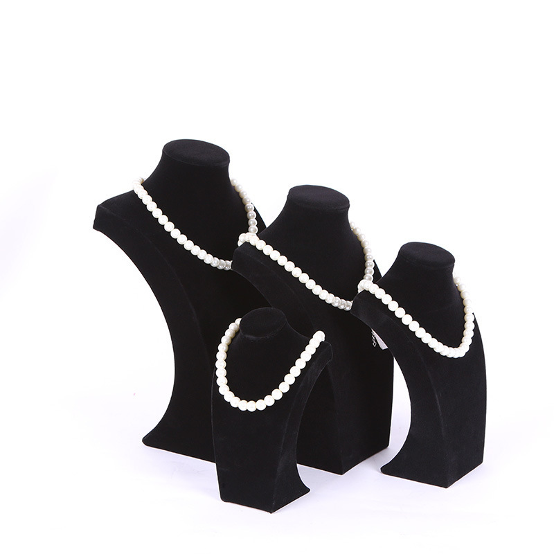 Flannelette Portrait Necklace Display Stand Holder Jewellry Mannequin Bust For Necklace Pendant Window Display 34cm~20cm Heigh MX200810