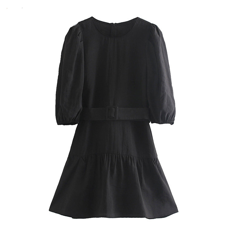 Round Neck Belt Black Mini Dress Lantern Sleeve Blouses Dress Fall 2020 Women Elegant Party Clothes vestidos mujer
Round Neck Belt Black Mini Dress Lantern Sleeve Blouses Dress Fall 2020 Women Elegant Party Clothes vestidos mujer