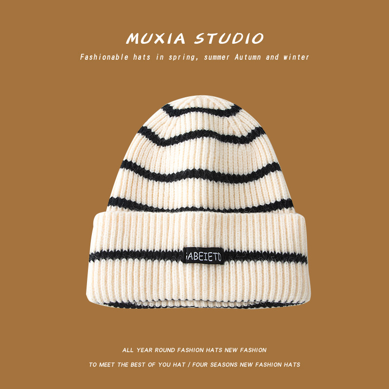 Striped Beanies For Men Unisex Summer Thin Knitted Beanie Men's Multifunction Hedging Cap Hats For Male Kerchief