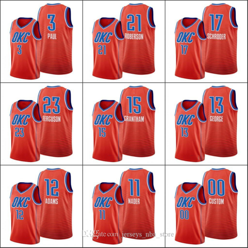 City Men Shai Gilgeous-Alexander Chris Oklahoma Paul Dennis Schroder 2020 Statement Thunder Custom Orange Jersey