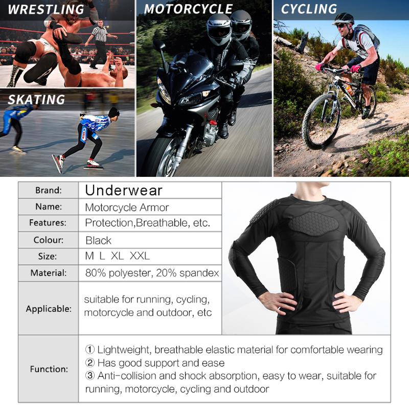 Skiing Anti-Collision Sports Shirts Anti-collision Motorcycle Protective Underwear Base layer Moto Body Protective Jacket