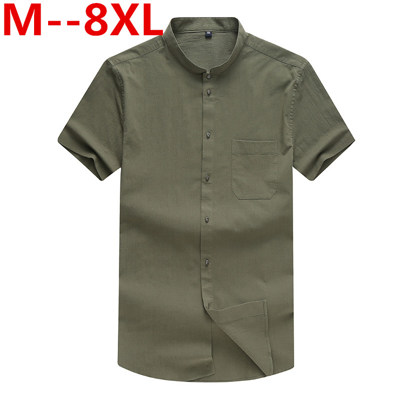 10XL 8XL 6XL 5XL Chinese Style Men Shirt Summer Solid Color Fashion Casual Shirt Flax Loose Soft Comfortable Short-sleeved
10XL 8XL 6XL 5XL Chinese Style Men Shirt Summer Solid Color Fashion Casual Shirt Flax Loose Soft Comfortable Short-sleeved