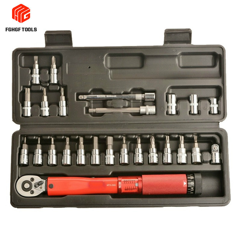 FGHGF 18/20/25 Pcs/set 1/4" 2-24Nm Torque Wrench Set Ratchet Mechanical Spanner Torsion Repair Tools Kit For Bicycle
FGHGF 18/20/25 Pcs/set 1/4" 2-24Nm Torque Wrench Set Ratchet Mechanical Spanner Torsion Repair Tools Kit For Bicycle