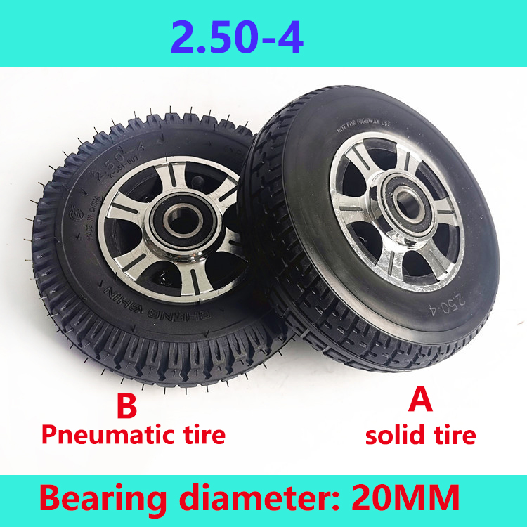 2.50-4 Wheel Pneumatic Tire Solid Tyre with Aluminum Alloy Rims Bearing 20mm for Robots Flat Cars Trolleys Electric Vehicles
2.50-4 Wheel Pneumatic Tire Solid Tyre with Aluminum Alloy Rims Bearing 20mm for Robots Flat Cars Trolleys Electric Vehicles