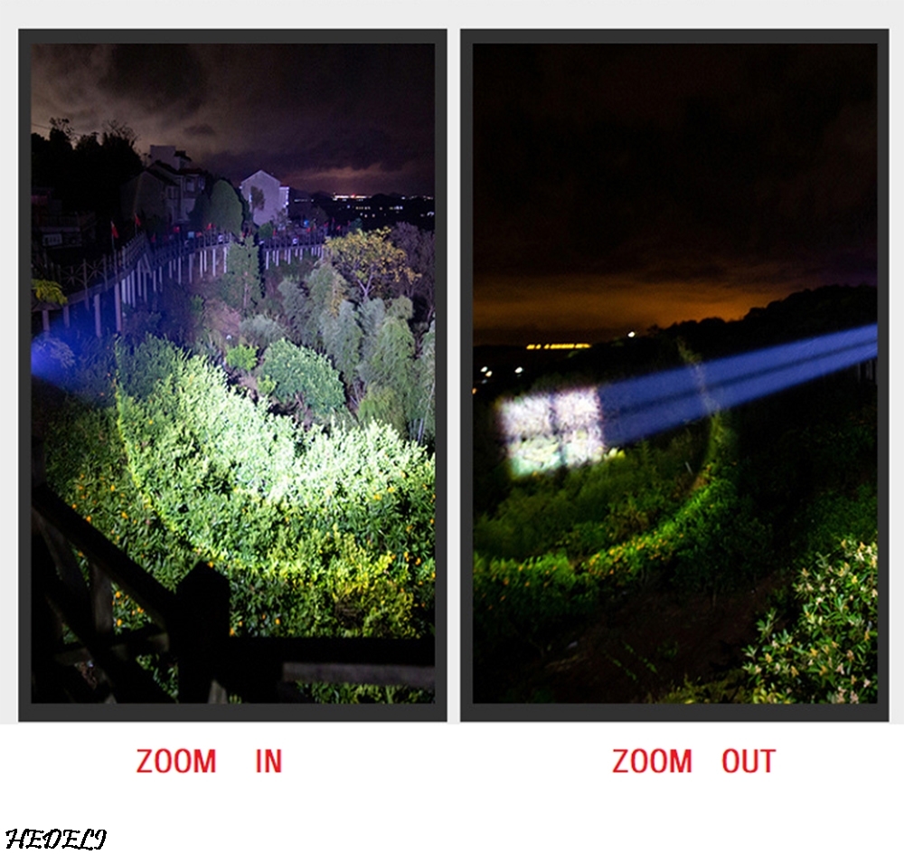 high lumens 502 most powerful led flashlight usb Zoom Tactical torch 50 18650 or 26650 Rechargeable battery hand light Y2004