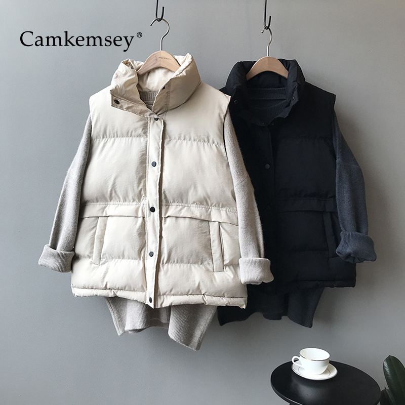CamKemsey Winter Coat Women Autumn Stand Collar Single Breasted Pockets Casual Solid Down Cotton Padded Winter Vest Coats, Beige
CamKemsey Winter Coat Women Autumn Stand Collar Single Breasted Pockets Casual Solid Down Cotton Padded Winter Vest Coats, Beige