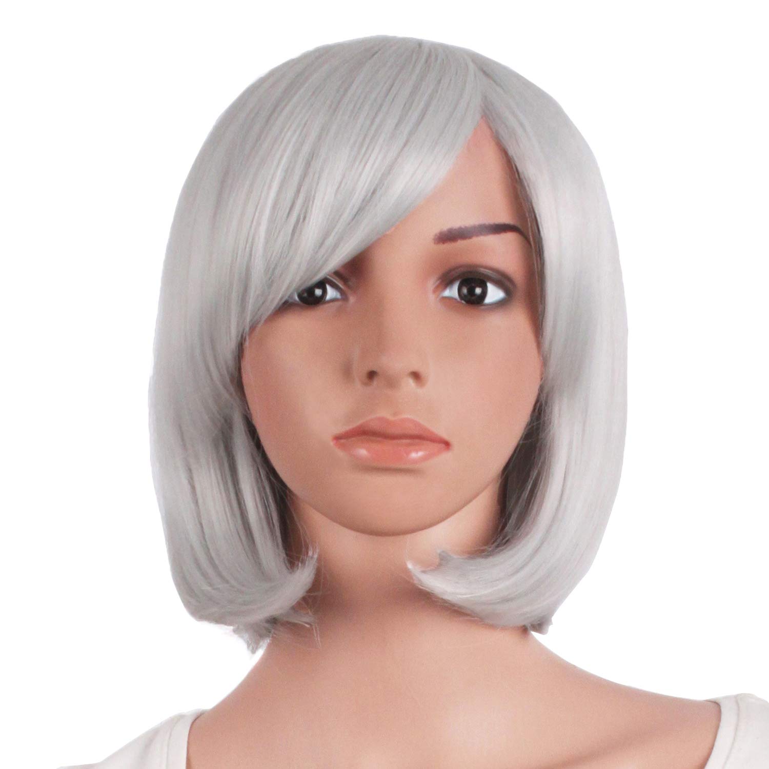 Fashion 30cm/12" Side Bangs Synthetic Synthetic Straight Short Wig (Black)
