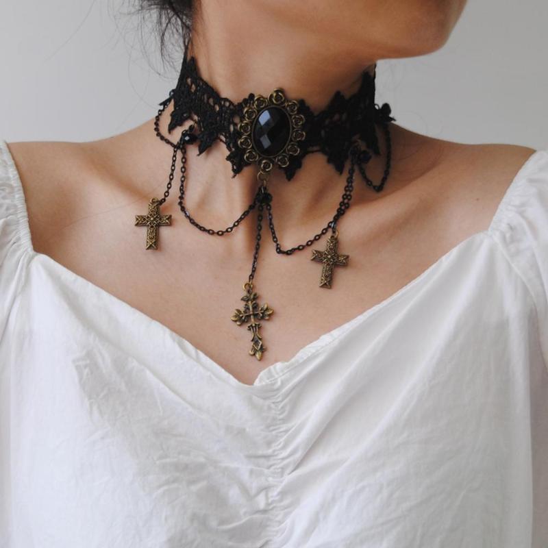 2020 Hot Sexy Gothic Chokers pearl white Black Beads Lace necklace Choker Necklace Vintage Women bride wholesale Jewelry
2020 Hot Sexy Gothic Chokers pearl white Black Beads Lace necklace Choker Necklace Vintage Women bride wholesale Jewelry