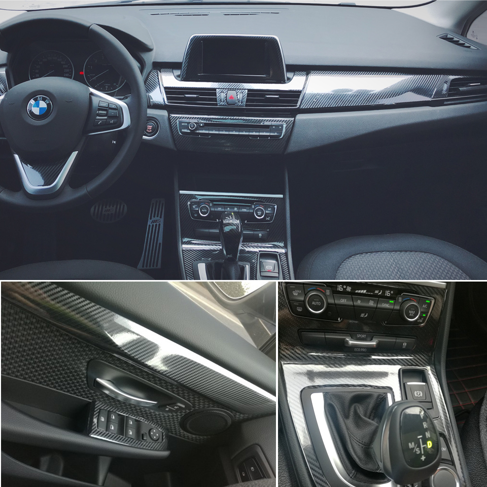Car-Styling Carbon Fiber Car Interior Center Console Color Change Molding Sticker Decals For BMW 2 Series F22 F23 F45 F46/4 Door