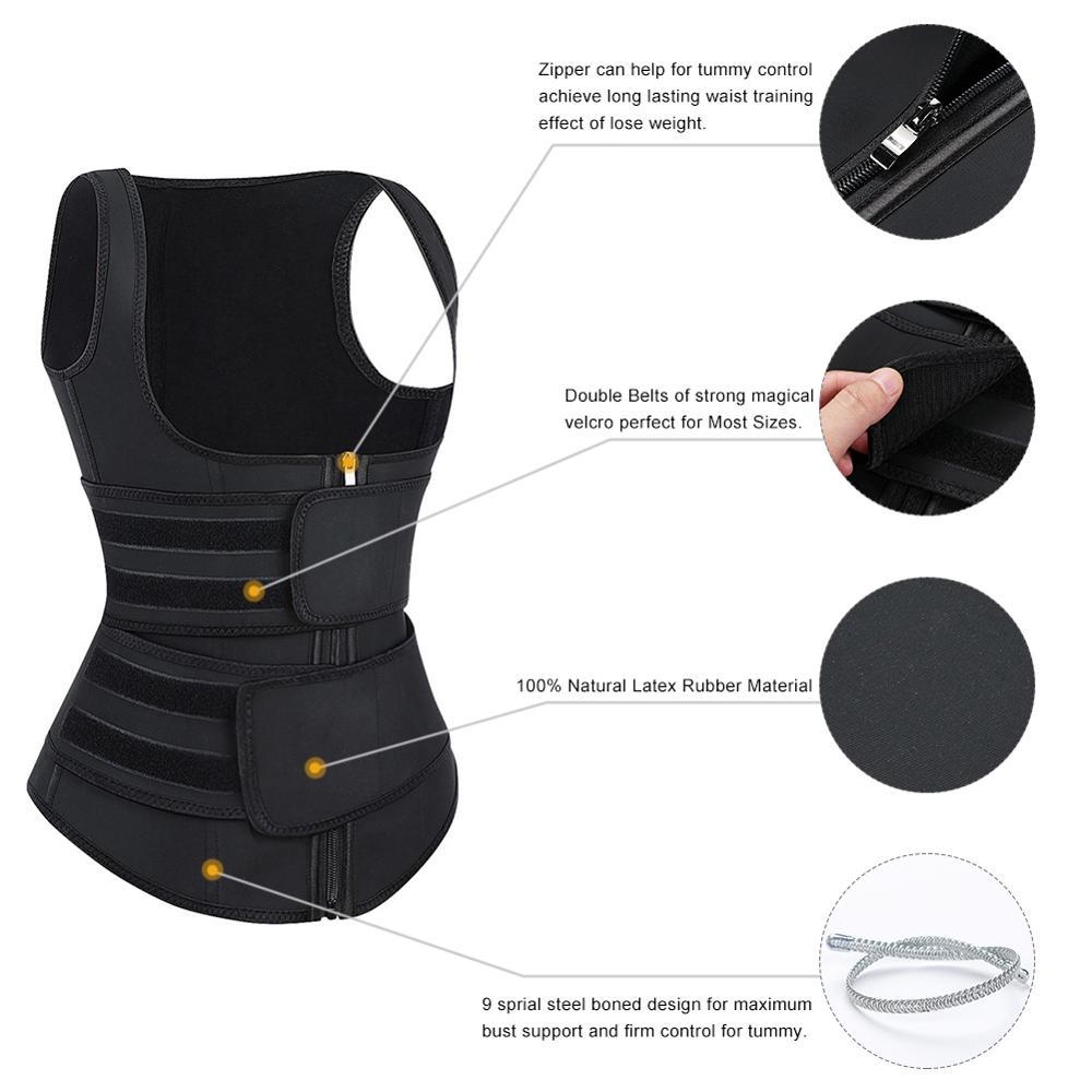 WAIST SECRET Latex Waist Trainer Body Shapers Women Corset Slimming Belts Vest Shaper Shapewear Corset Vest Waist Shaper T200819