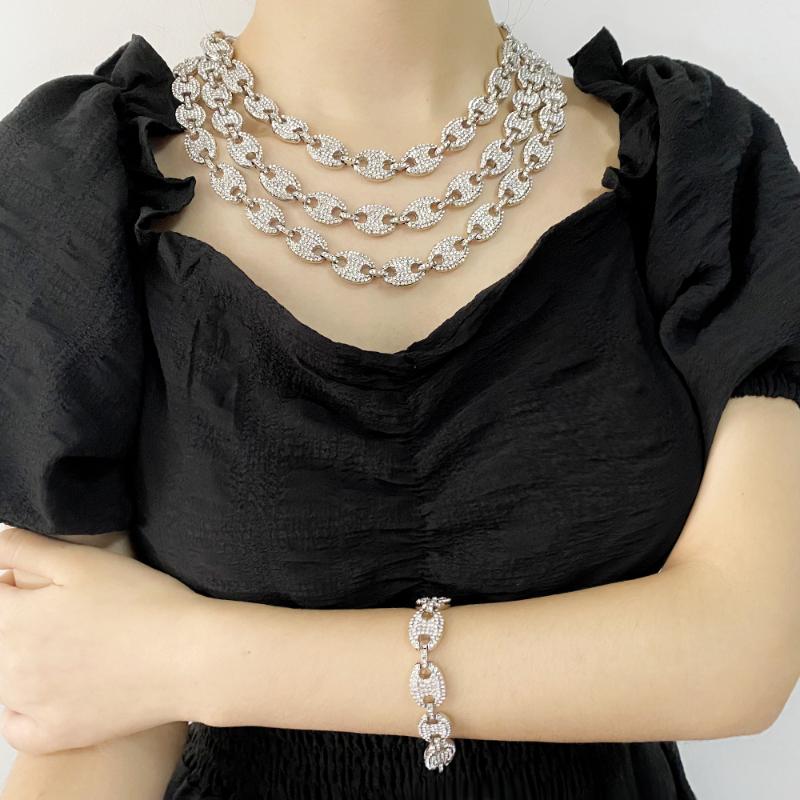 Coffee Bean Necklace Pig Nose Chains Crystal Fashion Gift Luxury Heavy 46-50-60cm Size Long Chokers Chain Jewelry For Man Women
Coffee Bean Necklace Pig Nose Chains Crystal Fashion Gift Luxury Heavy 46-50-60cm Size Long Chokers Chain Jewelry For Man Women