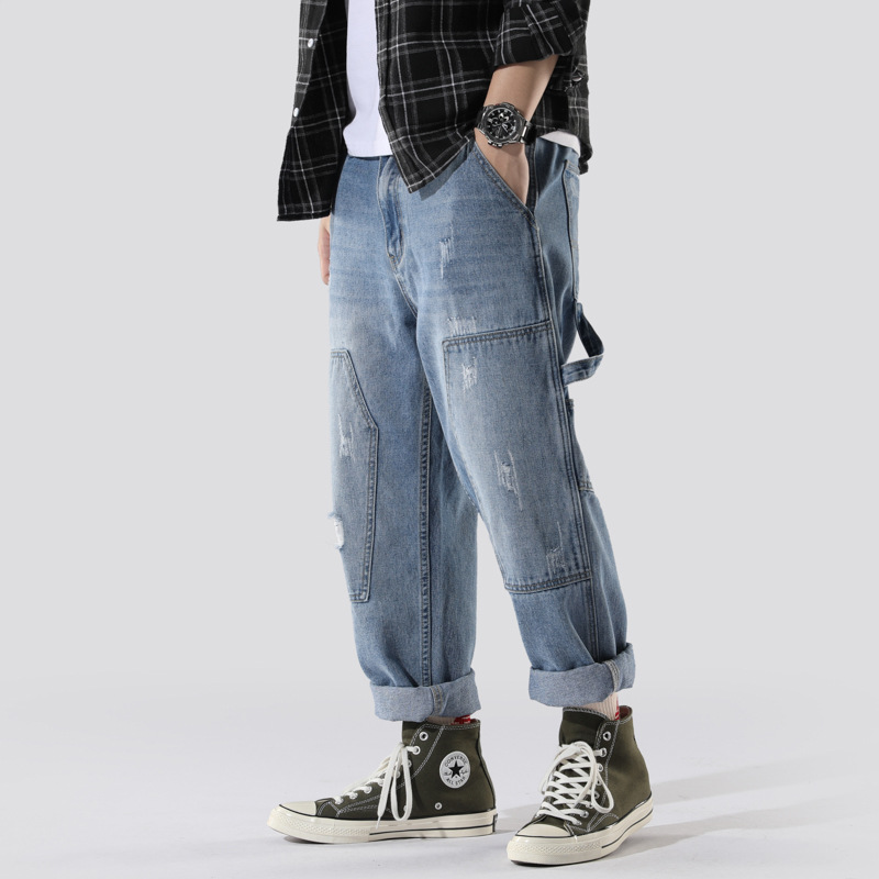 2020 Men's Jeans Collage Capri Pants Straight Denims Mid-Rise Leisure Jeans for Men Patchwork Blue Distressed Cargo, Cambridge blue
2020 Men's Jeans Collage Capri Pants Straight Denims Mid-Rise Leisure Jeans for Men Patchwork Blue Distressed Cargo, Cambridge blue