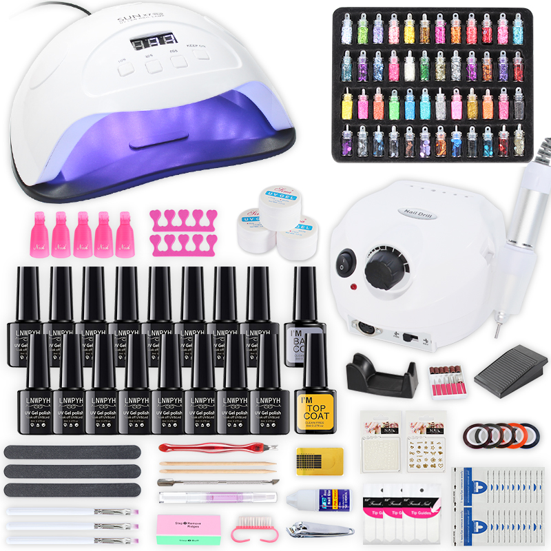 Nail set and for Nail Dryer 12/16/18Colors Gel Polish Kit Nails Art Decorations Electric Drill Machine Manicure Set
Nail set and for Nail Dryer 12/16/18Colors Gel Polish Kit Nails Art Decorations Electric Drill Machine Manicure Set