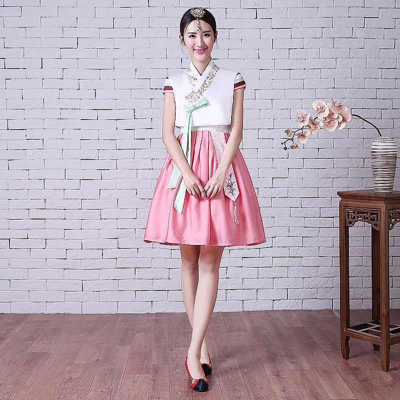 Woman Elegant Korea Hanbok Traditional Dress Female National Korean Dance Costume Embroidery Hanbok for Performance
