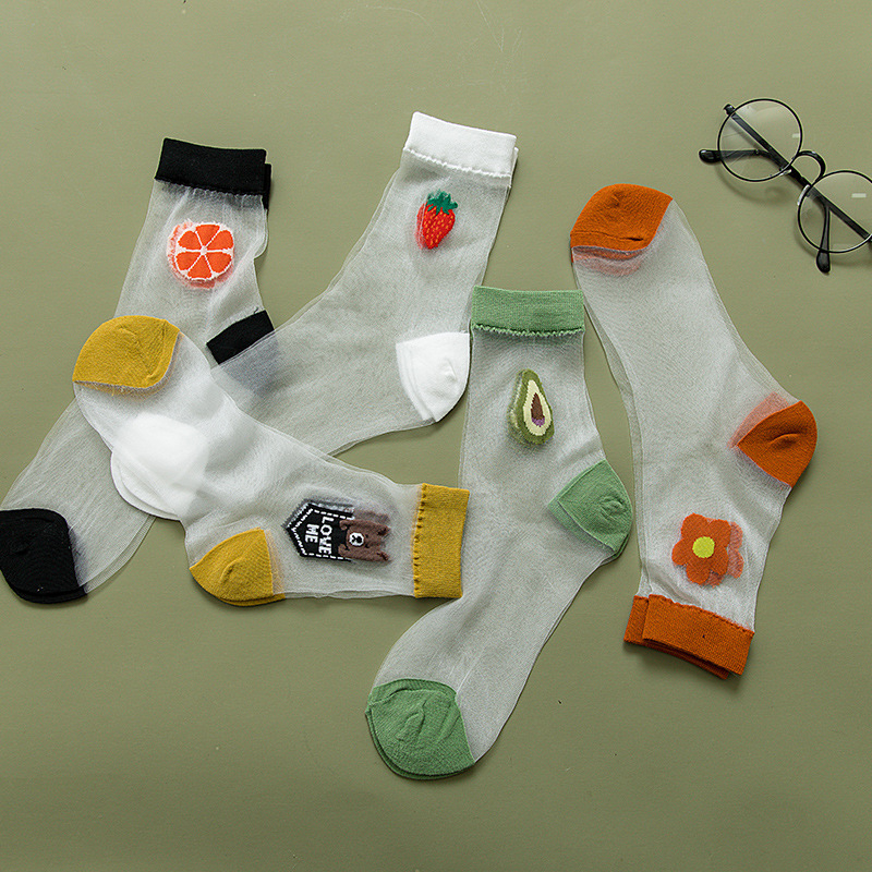 Sexy Lace Mesh silk fruit fishnet Socks Fiber Transparent Stretch Elasticity Ankle Net Yarn Thin Women Socks
Sexy Lace Mesh silk fruit fishnet Socks Fiber Transparent Stretch Elasticity Ankle Net Yarn Thin Women Socks
