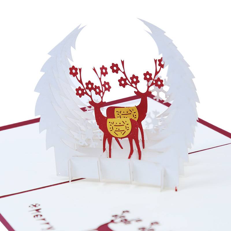 Cute Three-dimensional Deer Shape Christmas Card Folding Birthday Party Christmas Wedding Decoration Cards
Cute Three-dimensional Deer Shape Christmas Card Folding Birthday Party Christmas Wedding Decoration Cards