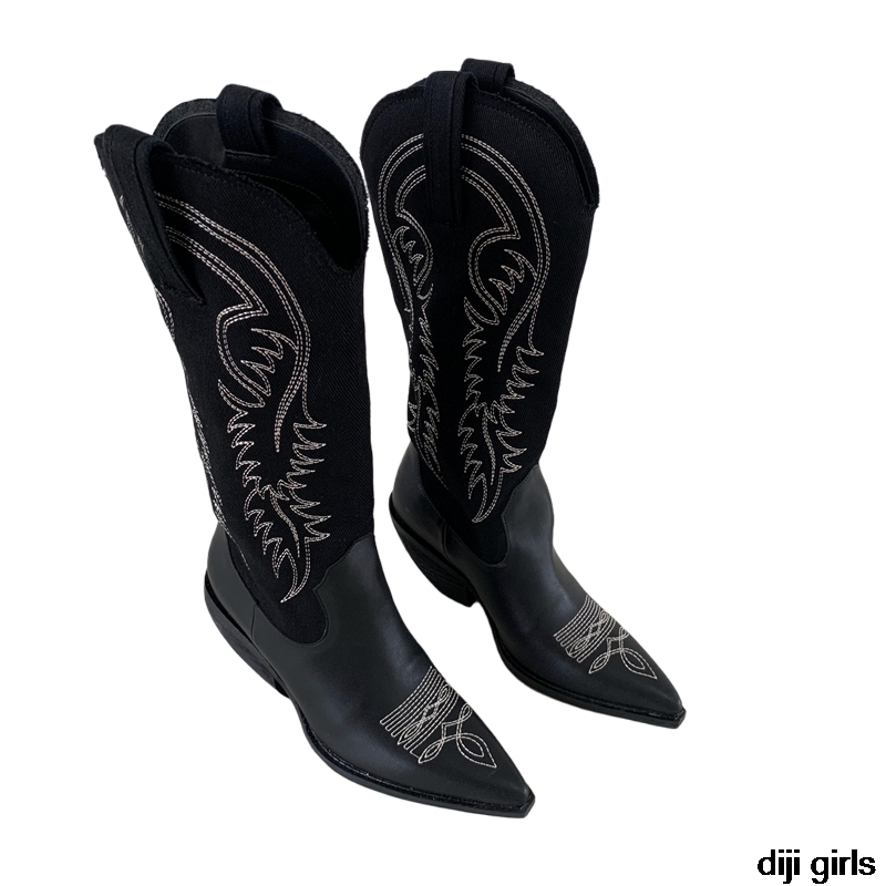 Western Boots Women Knee High Cowboy Boots Fashion Pointed Toe Embroider Female High Heels Thick Shoes Ladies Autumn, Black
Western Boots Women Knee High Cowboy Boots Fashion Pointed Toe Embroider Female High Heels Thick Shoes Ladies Autumn, Black