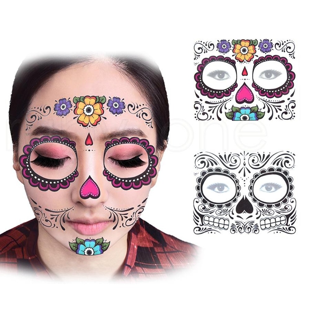 Disposable Eyeshadow Sticker Magic Eye Face Lace Style Waterproof Temporary Tattoo For Beauty Cosmetic Makup Stage Halloween Party