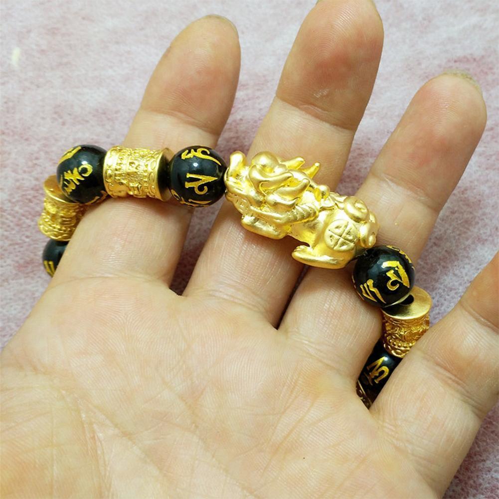 New Arrival Golden PIXIU for Women Men Beads Couple Bracelet Bring Lucky Brave Wealth Feng Shui Bracelets