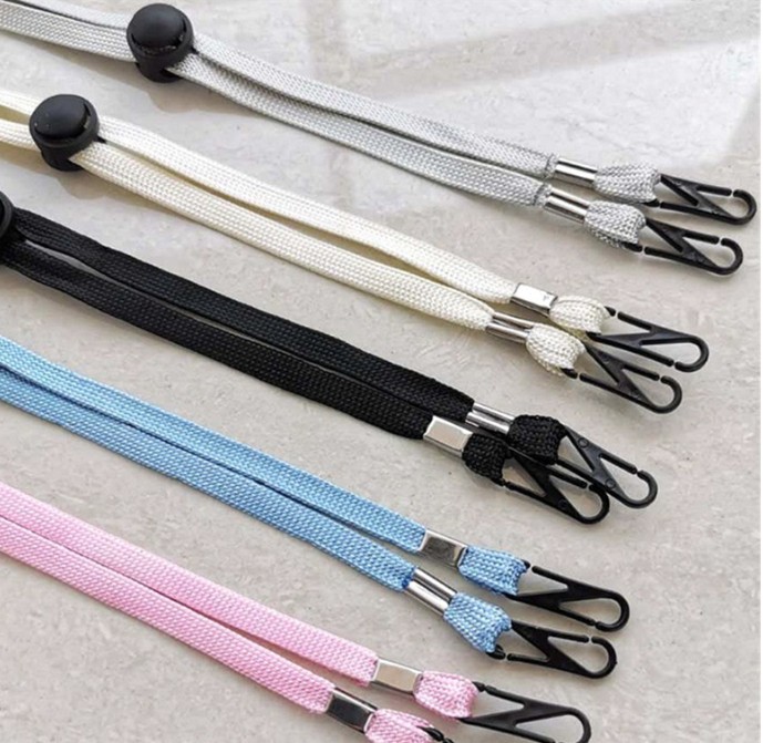 Face mask adjustable lanyard mask rope Extension Handy Convenient windproof Rope Rest Ear Holder Hang On Neck String Hat Lanyard 100 pcs