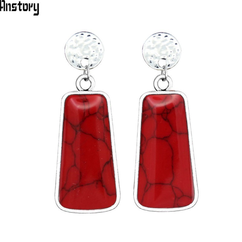 Geometric Synthetic Turquoises Earrings Stud For Women Antique Silver Plated Fashion Jewelry 496
Geometric Synthetic Turquoises Earrings Stud For Women Antique Silver Plated Fashion Jewelry 496