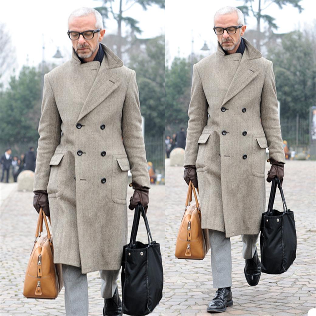 Winter Coat Men Suits Linen Wedding Groom Tailored Fit Two Button Tuxedos One Pieces Jacket Mens Coat