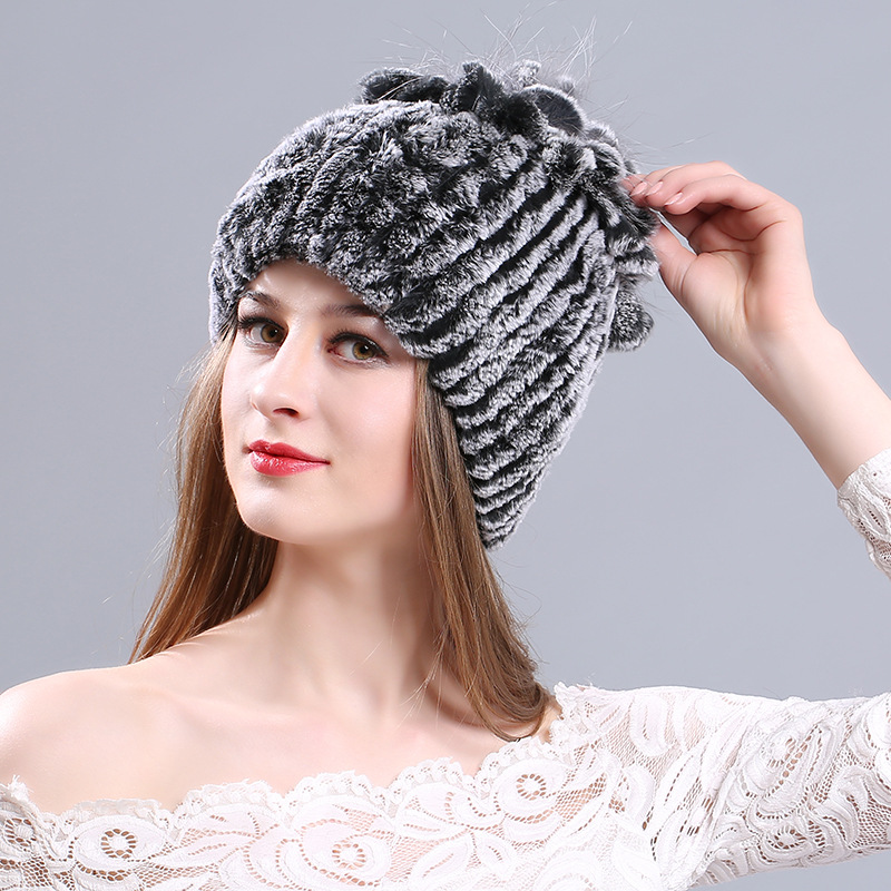 New Rex Fur Women Knitted Beanies Hat Youth Female Fashion Casual Warm Thickened Skullies Cap Ladies Outdoor Hats H7062, Black
New Rex Fur Women Knitted Beanies Hat Youth Female Fashion Casual Warm Thickened Skullies Cap Ladies Outdoor Hats H7062, Black