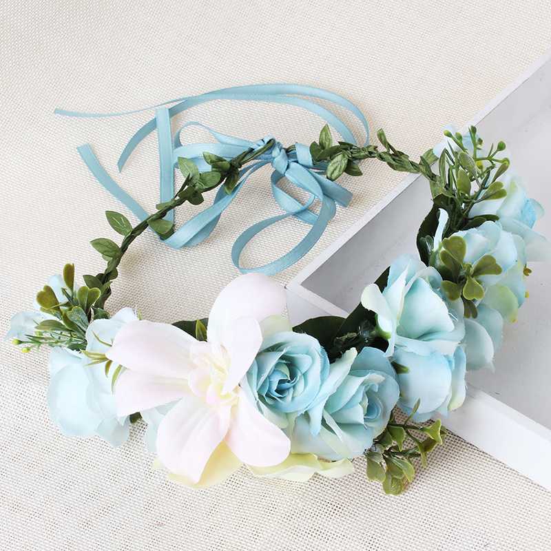 Adjustable floral headband Flower Headband Wedding Flower Crown Wreath Hair Accessories