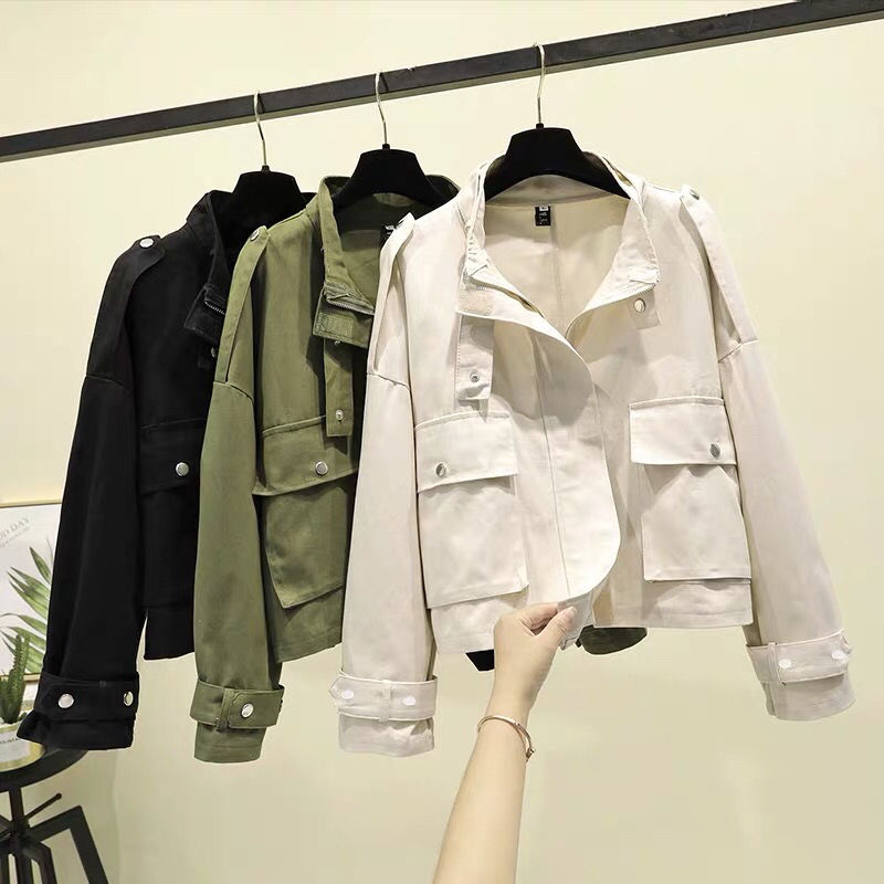 2020 Autumn New Women Jacket Long Sleeve Casual Windbreaker Female Short Jacket Fashion Loose Basic Coat Outerwear Plus Size 758, Armygreen
2020 Autumn New Women Jacket Long Sleeve Casual Windbreaker Female Short Jacket Fashion Loose Basic Coat Outerwear Plus Size 758, Armygreen