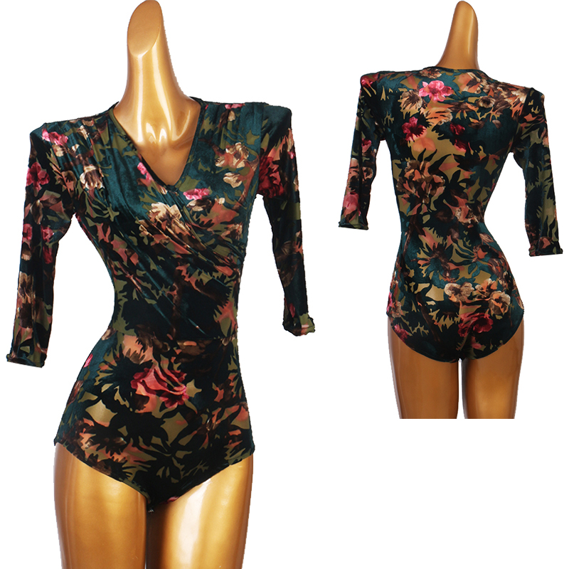 Sexy Latin Dance leotard Tops One-piece Tops Standard v-neck Modern Ballroom Dance for women, Flower color
Sexy Latin Dance leotard Tops One-piece Tops Standard v-neck Modern Ballroom Dance for women, Flower color