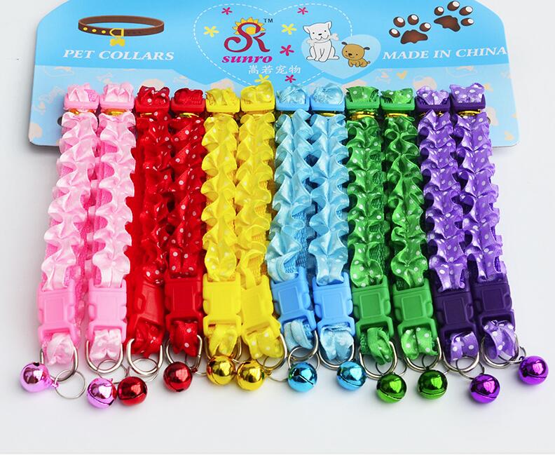 Lovely Cat Dog Lace Collar With Bell Adjustable Buckle Collar For Cat Puppy Pet Supplies Cat Dog GA651