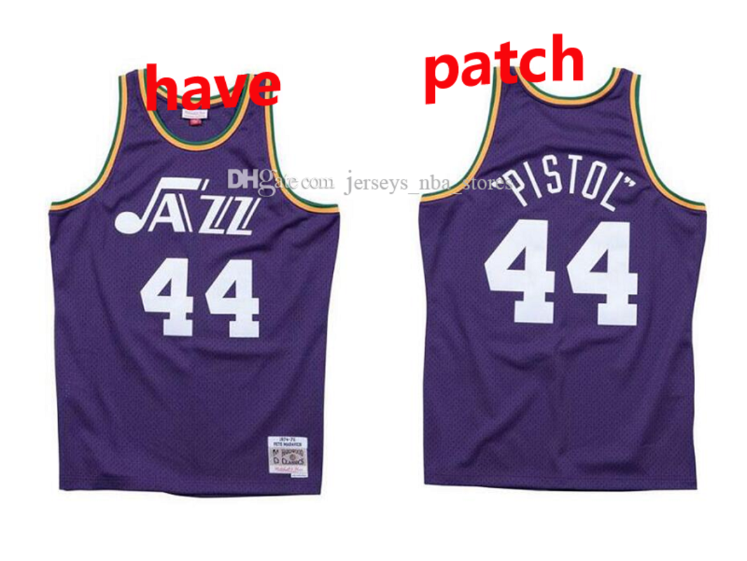 Men's basketball Utah Jazz 44 Pete Maravich pistoc Mitchell & Ness 1974-75 Hardwoods Classics Authentic Jersey 01