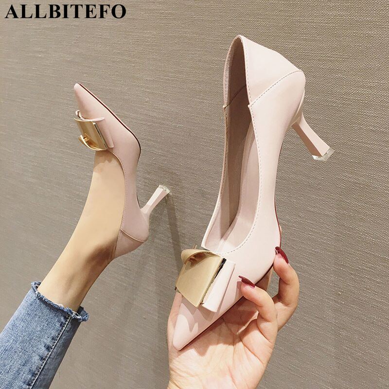 ALLBITEFO Metal decoration women high heel shoes fashion high heels office ladies shoes spring autumn women heels girls, Heel height 7 cm
ALLBITEFO Metal decoration women high heel shoes fashion high heels office ladies shoes spring autumn women heels girls, Heel height 7 cm