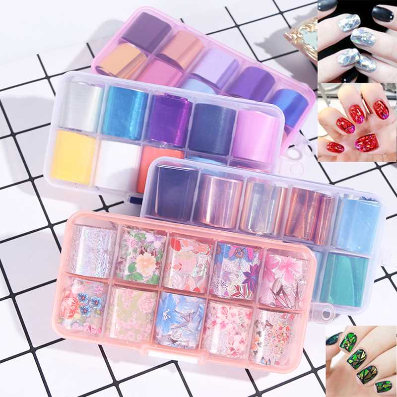 10Pcs/1Box Holographic Nail Foil Flower Starry Sky Manicure Stickers Decals Kit Nail Foils Transfer Sticker, 21
10Pcs/1Box Holographic Nail Foil Flower Starry Sky Manicure Stickers Decals Kit Nail Foils Transfer Sticker, 21