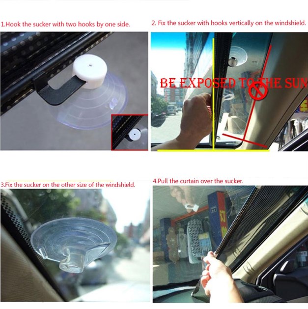 Car Sunshade Curtain Rear Side Window Front Back Windshield Sun Block Blinks Black Cover Suction Cup Universal Cars Accessories 4.5