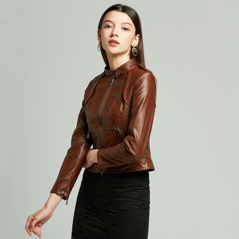 cross border hair on behalf of women's Leather Jacket Women's leather jacket slim coat coffee motorcycle coat, Red
cross border hair on behalf of women's Leather Jacket Women's leather jacket slim coat coffee motorcycle coat, Red