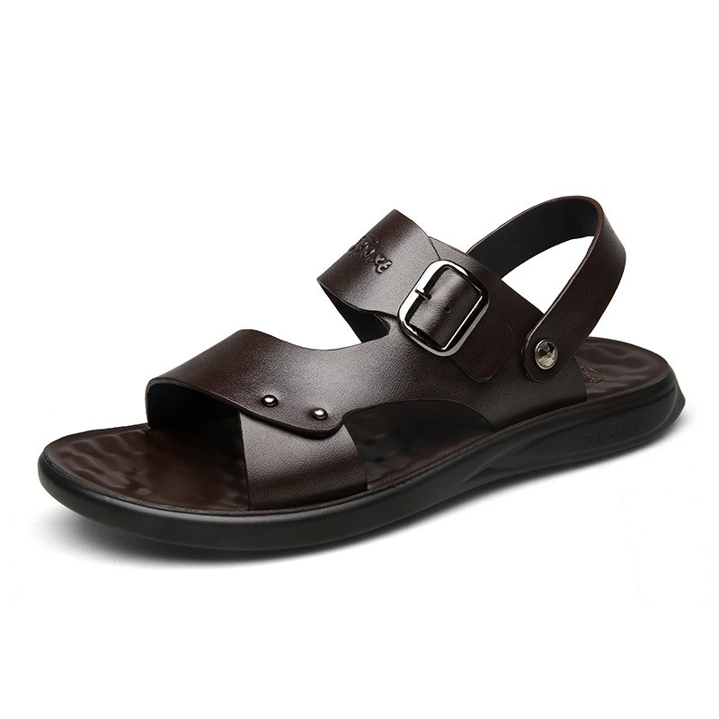 New Casual Fashion BeachShoes thick-soled wear-resistant Sandals men's Leather dual-use Sandals and slippers Leather Beach Shoes, Black
New Casual Fashion BeachShoes thick-soled wear-resistant Sandals men's Leather dual-use Sandals and slippers Leather Beach Shoes, Black
