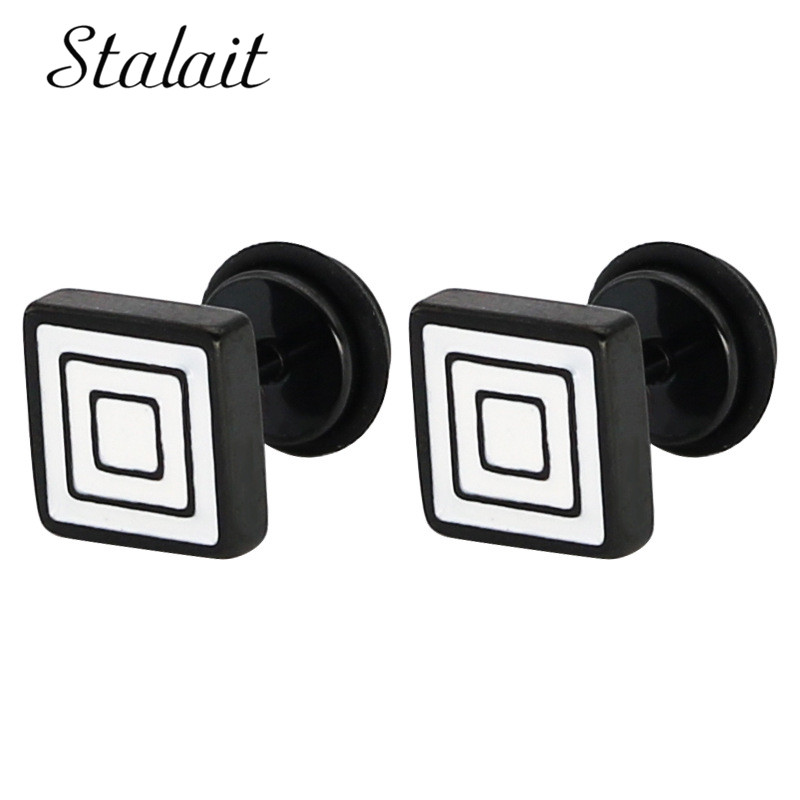 Round Zircon Shape Unisex Black Color Stainless Steel Square Earring For Women Men Punk Gothic Barbell Earring
Round Zircon Shape Unisex Black Color Stainless Steel Square Earring For Women Men Punk Gothic Barbell Earring