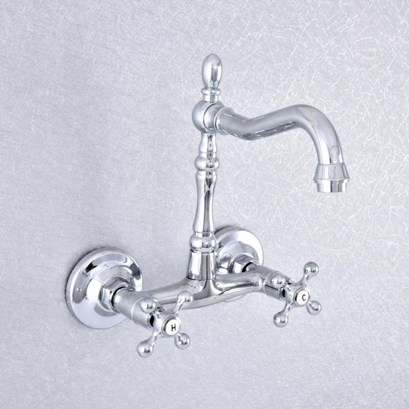 Polished Chrome Bathroom Faucet Wall Mounted Basin Faucet 360 Degree Swivel Spout Double Handle Cold Hot Water Mixer Tap Lsf785
Polished Chrome Bathroom Faucet Wall Mounted Basin Faucet 360 Degree Swivel Spout Double Handle Cold Hot Water Mixer Tap Lsf785